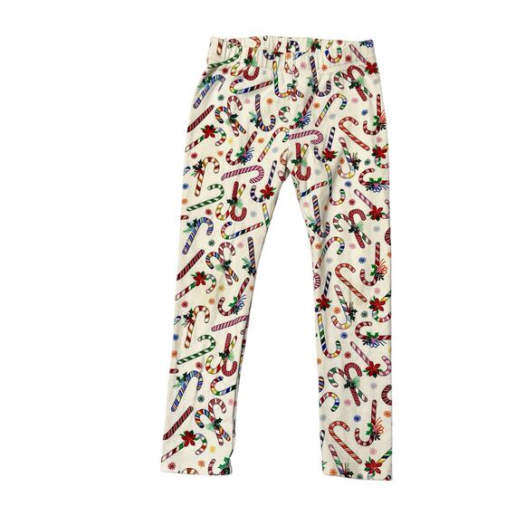 Gymboree Candy Cane Print Leggings Size 5 - Picture 1 of 5